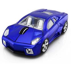 ECOiNVA Wireless Sports Car Mouse Laptop Desktop Computer Mice 2.4G USB Optical Mouse (Blue)