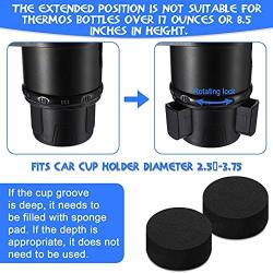 Car Cup Holder Adjustable Automotive Cup Holders 2 in 1 Multifunctional Cup Holder Extender Adapter Vehicle Mounted Cup Drink Holder with 2 Car Cup Holder Insert (Dark Black)