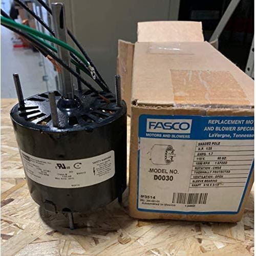 FASCO MOTOR D0030 HP 1/25 AMPS 1.7 115V 60 HZ 1550RPM