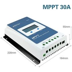 EPEVER 30A Solar Charge Controller MPPT Solar Panel Charge Controller 12V / 24V Auto Working Max PV 100V Solar Charge Battery Regulator with LCD Display for Gel Flooded Sealed Lithium Batteries
