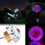 Keenso Motorcycle High/Low Beam LED Projector Lens Dual Angel Devil Eye Head Lamp Cyclone Type(Blue & Pink)