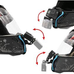 Motorcycle Helmet Chin Strap Mount Non-Slip & Shockproof Design for GoPro Hero 9, 8, 7, 6, 5, 4, Session, 3+, 3, 2, 1, Hero (2018), Fusion, DJI Osmo, Sjcam, Xiaoyi Action Cameras