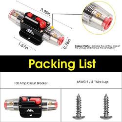 M1A2 Circuit Breaker Switch 50A Waterproof Fuse Inline Holder 3-15 AWG Resettable Fuse Manual Reset 12V-48V DC for Car Audio Sound Amplifier System RV Home Marine Boat Truck