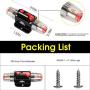 M1A2 Circuit Breaker Switch 50A Waterproof Fuse Inline Holder 3-15 AWG Resettable Fuse Manual Reset 12V-48V DC for Car Audio Sound Amplifier System RV Home Marine Boat Truck