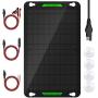10W 12V Solar Car Battery Charger Pro, Portable Solar Panel Trickle Charger & Maintainer Built-in MPPT Charge Controller + 3-Stages Charging for Automotive Motorcycle RV Boat Trailer Snowmobile