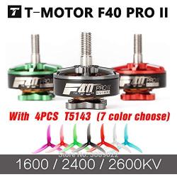 Vehicles-OCS T-Motor F40 PRO II 1600KV/2400KV/2600KV FPV Brushless Electrical Motor Waterproof F40 FPV Motor w/T5143 for FPV Freestyle Frame - (Color: 4PCS Green 1600KV)