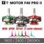 Vehicles-OCS T-Motor F40 PRO II 1600KV/2400KV/2600KV FPV Brushless Electrical Motor Waterproof F40 FPV Motor w/T5143 for FPV Freestyle Frame - (Color: 4PCS Green 1600KV)
