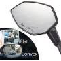 KiWAV Lucifer Motorcycle Rear View Mirrors Black LED Neat Stem with Oi Flash Controller compatible for BMW