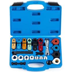 Orion Motor Tech Master Quick Disconnect Tool Set, 25pc Line Disconnect Tool Kit for A/C Fuel & Transmission Systems, Fuel Line Disconnect Tools for Mechanics Compatible with Ford Chevy GM More, Blue