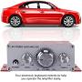 Stereo Audio Amplifier, Mini Digital HiFi Bass Audio Subwoofer Amp, Portable Music CD DVD MP3 FM Player Power Amplifier for Home Car, Motorcycles(Red)