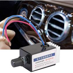 Yosoo Health Gear DC Motor Speed Controller, Variable Speed Motor Controller, DC 12V/24V Electronic Stepless Speed Regulator Switch for Car Truck Fan Heater Control