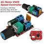 COVVY Mini PWM DC Motor Speed Controller 3V 6V 12V 24V 35V Speed Control Switch LED Dimmer 5A, Pack of 2