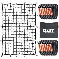 ORION MOTOR TECH Cargo Net for Pickup Truck Beds, 4x6 Truck Cargo Netting and Roof Rack Cargo Net Compatible with Ford Ram GMC Toyota Chevrolet 8x12 Max Cargo Netting with Handmade Knots 16 Carabiners