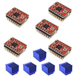 DAOKI 5Pcs Stepper Motor Driver Module A4988 for Reprap 3D Printer StepStick Stepper Motor Driver Module with Heatsink for arduino