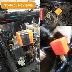 Tuimiyisou Flasher Relay 2-Pin DC 12V LED Motorbike Turn Signal Indicator Speed Controller Orange 2-Pin Flasher Relay Car Cleaners