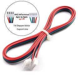 Magic&shell 4pcs 1M HX2.54 4pin to 6pin White Terminal Cable Connector for 3D Printer Stepper Motor