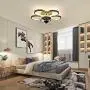 QINAIDI Flower Shape Ceiling Fan with Lights Remote Control, Modern Ceiling Fan Dimmable Lights Modes, Bedroom Ceiling Fan Living Room,with Semi Flush Mount