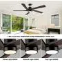 Vent de plafond WINGBO de 64 pouces avec lumière et télécommande, 5 pales en bois sculpté réversible, moteur DC sans bruit à 6 vitesses, ventilateur de plafond moderne finition noire mate avec pales en noyer, certifié ETL Vent de plafond WINGBO de 64 pouces avec lumière et télécommande, 5 pales en bois sculpté réversible, moteur DC sans bruit à 6 vitesses, ventilateur de plafond moderne finition noire mate avec pales en noyer, certifié ETL