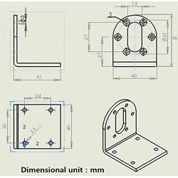 2pcs Black 37mm DC Gear Motors Mounting Bracket, Iron Anti-Rust Gearbox L-Shape Fixed Seat, Gear Reduction Motor Holder w Stainless Steel Screw nut