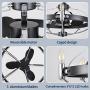 Black Caged Ceiling Fan with Lights Remote Control, MADSHNE 23 Modern Industrial Chandelier Ceiling Fan with Light, Bladeless Ceiling fan Light, DC Motor Reversible