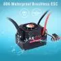Surpass Hobby KK 3660 3500KV Waterproof Brushless Motor Shaft 3.175mm with Brushless 80A ESC and Program Card + Heatsink Combo for 1/10 RC Car