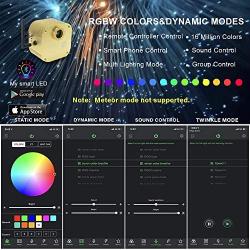 AMKI 16W Twinkle Fiber Optic Sensory Lights, Curtain Decorative RGBW Flash Point Sparkle Lamp Kit 300pcs 1.0mm 9.8ft