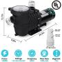 2HP 6825GPH In-Ground Pool Pump, 110/220V Dual Voltage Inground/ Above Ground Swimming Pool Pump with Strainer Basket