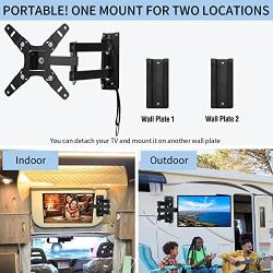 KDG RV TV Mount for Most 13-45 inch TV, Lockable RV TV Wall Mount for Camper Trailer Motor Home, Full Motion Wall Mount Bracket, Swivel Tilt Extension Rotation, Max VESA 200x200mm, up to 55lbs (Black)