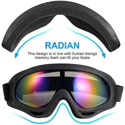 Ski Goggles, 2 Snowboard Motorcycle Goggles Men Women Youth Kids Boy Girls Adults UV Protection Foam Skiing Goggles