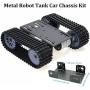 DIY Tracked Robot Chassis Smart Tank Car Chassis Kit with DC Motor, Remote Control Caterpillar Moving Robotic Tank Platform with Plastic Tracks for Arduino Raspberry Pie Microbit Python Steam (Black)