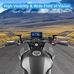 Nifeida Universal 8mm 10mm Motorcycle Rearview Mirror Black Spear Blade for Honda Suzuki Kawasaki Yamaha Cruiser Chopper Sportbike Street Bike Moped Off Road, 1 Pair (Black)