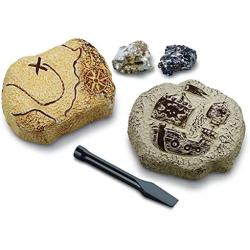 Discovery #MINDBLOWN Mini Unearthed Pirate Treasure Set, 2 Pack Excavation Kit w/ Chisel, Interactive Archaeology Geology Paleontology Experiment, Fun & Educational Science STEM Toy for Kids 6+