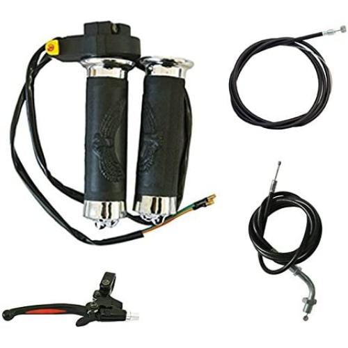 BH-Motor Clutch Lever & Handlebar Throttle Grips& W/Kill Switch &Throttle Cable & Clutch Cable for 49cc 66cc 80cc Motorized Bicycle Part
