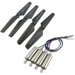 Upgraded Spare Parts Motor Main Blade Propellers Motors Replacement Propellers for Syma X5 X5C X5S X5SC X5SW RC Quadcopter Mini Drone Toy (Black)