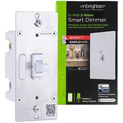 Enbrighten Z-Wave Plus Smart Light Dimmer with QuickFit and SimpleWire, 3-Way Ready, Compatible with Alexa, Google Assistant, ZWave Hub & Neutral Wire Required, Toggle, 46204