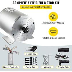 BestEquip Electric DC Motor, 2KW 48V Brushless Motor Kit 4300rpm High Speed Electric Scooter Motor for Bicycle Motorcycle with Mounting Bracket, Speed Controller, Throttle, Keylock…