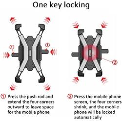 Bicycle Phone Holder, Motorcycle Handlebar Premium Phone Holder, Mountain Bike, Stroller Phone Holder, one-Key Lock, Suitable for 4.7-7 inch Phones, Such as 11/11 Pro max, S9, alacy S21 note20, etc