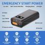 Portable Car Jump Starter, Car Emergency Start Power with Power Bank and LED Light, 12000mAh Auto Starter Booster Power Pack with 2 USB QC3.0 24W and 1 Type-c PD 60W
