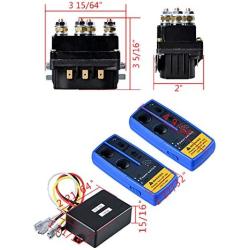 12V 500A Recovery Winch Solenoid HD Contactor Relay and Twin Wireless Remote Control for 8000lbs 12000lbs Rope Line Cable