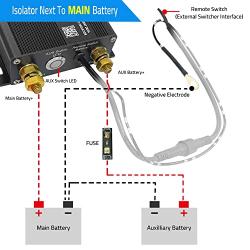 ACOPOWER Dual Battery Isolator Kit, 12V 200 Amp Voltage Sensitive Complete VSR Double Battery Smart Automatic Charger Fit SUV Marine Car UTV ATV RV Boat Camper Truck, Black