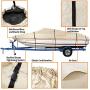iCOVER Trailerable Boat Cover- 12-14 Waterproof Heavy Duty Marine Grade Polyester, Fits V-Hull,Fish&Ski,Pro-Style,Fishing Boat,Runabout,Bass Boat, up to 12ft-14ft Long and 68