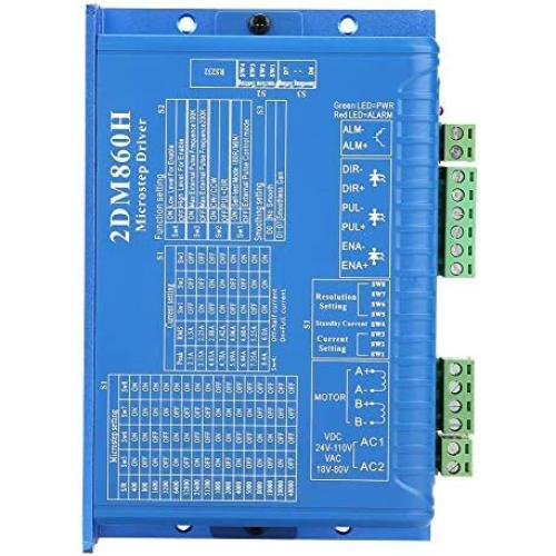 Stepper Motor Driver AC30-80V / DC40-110V CNC 2DM860H Digital 2 Phase Stepper Motor Driver Microstep Controller 32 Bit DSP