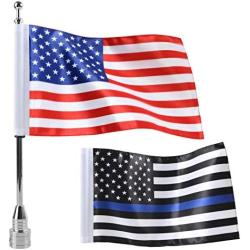 MASION Vivid Color Fade Resistant Motorcycle 6 x 9 American Flag with Flag Pole Mount for Honda Goldwing CB VTX CBR Yamaha Harley(2 USA Flag+1 Flag Pole Mount)