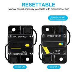 NC 300 Amp Waterproof Circuit Breaker,with Manual Reset,12V-48V DC,30A-300A,for Car Marine Trolling Motors Boat ATV Manual Power Protect Audio System Current Overload Protection