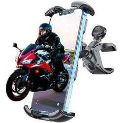 Bike Phone Mount, Bicycle Motorcycle Phone Handlebar Clamp Arm, Anti-Shake and 360° Rotation Bike Accessories, Riding Phone Holder for IPhone13/12/11/Pro/Pro Max/XR/XS, Galaxy S21/S20, Note 20/10&More