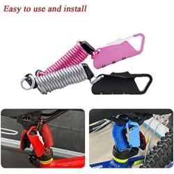 Motorcycle Helmet Lock 2 Pack,Combination Lock with Cable,Suitable for Motorcycles, Bicycles and Scooters.Small Size ,Portable and Practical.Black and red
