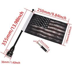 E-Most Motorcycles American Flag, US Military Army Flags Holder Brackets Flagpole Fit 1/2 Luggage Rack for Harley Davidson Goldwing Honda CB VTX CBR Yamaha
