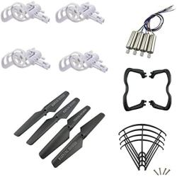 Upgraded Spare Parts for Syma X5 X5C X5C-1 RC Mini Quadcopter Drone Motors Main Blade Propellers Motor Base Propeller Protectors Blades Frame Landing Skid Included Mounting Screws Set Black