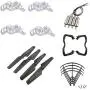 Upgraded Spare Parts for Syma X5 X5C X5C-1 RC Mini Quadcopter Drone Motors Main Blade Propellers Motor Base Propeller Protectors Blades Frame Landing Skid Included Mounting Screws Set Black
