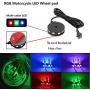 NBWDY 2Pcs RGB LED Motorcycle Wheel Light Kits with 4-Key RF Wireless Remote Controller,Custom Waterproof Multi-Color Underglow Neon Accent Glow Pod Rim Light for Motorcycle Car Bike Golf Cart
